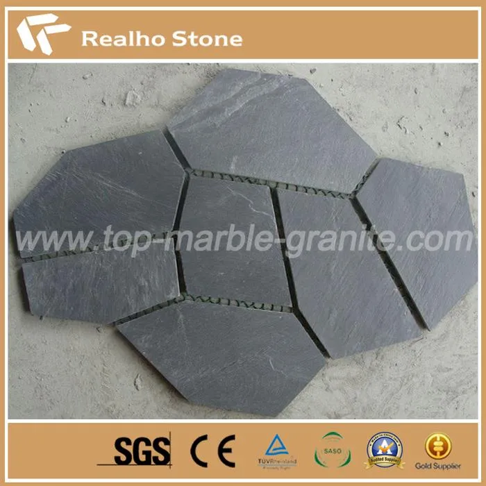 Black Slate Irregular Net Paste Stone Paving