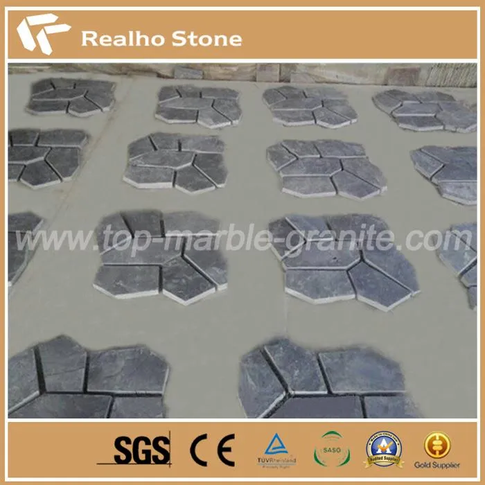 Black Slate Irregular Net Paste Stone Paving