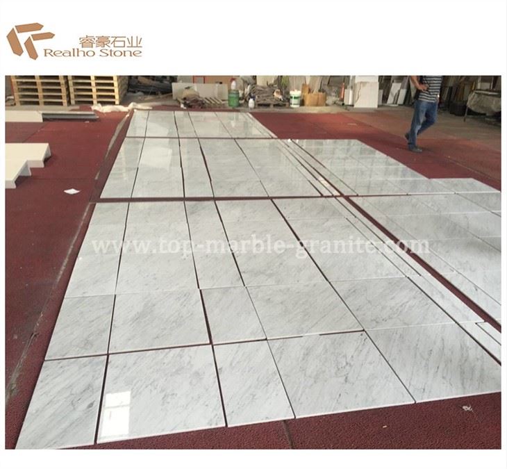 carrara white polished marble tile