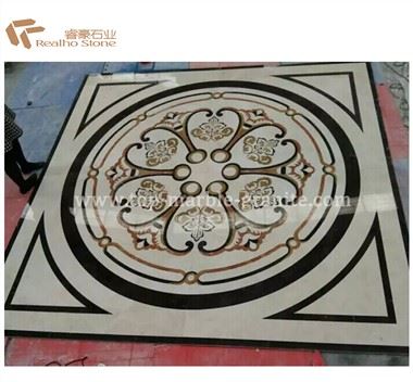 Water Jet Marble Medallion Marble Inlay kodin lattian koristeluun