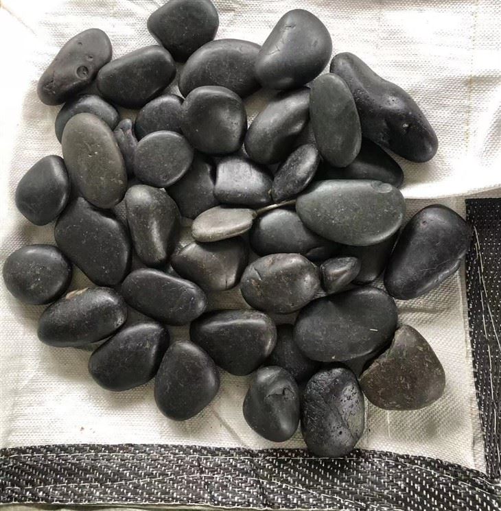 black pebbles stone